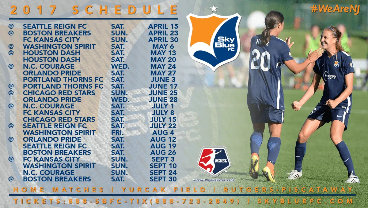 Sky Blue FC 2017 Schedule