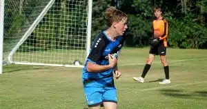 A player from CT Rush Select 2006 heads upfield at the Eastern Regional Championships.