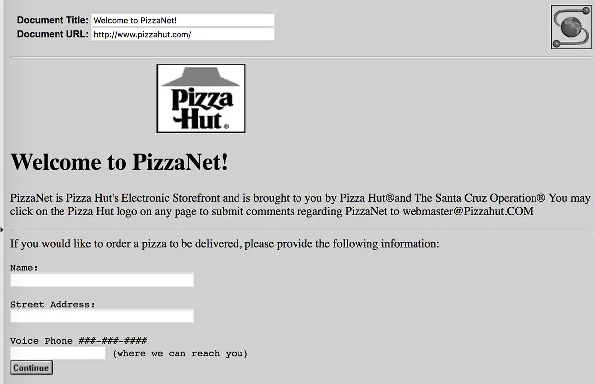 Pizza Hut PizzaNet